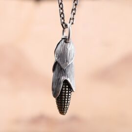 Sterling Silver Corn Pendant Necklace