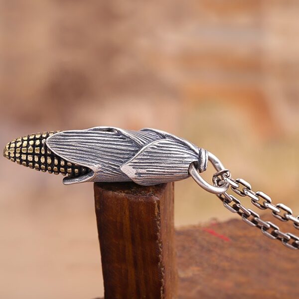 Sterling Silver Corn Pendant Necklace