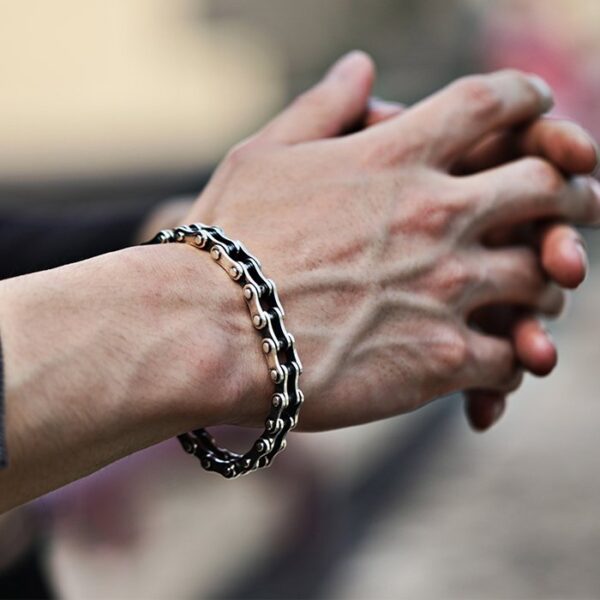 Sterling Silver Bike Chain Bracelet