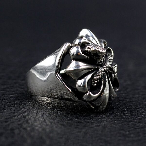 Sterling Silver Cross Snake Ring