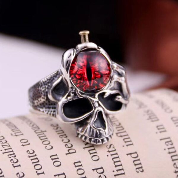 Sterling Silver Eye Of Sauron Skull Ring