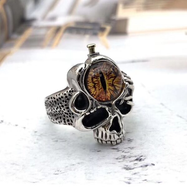 Sterling Silver Eye Of Sauron Skull Ring