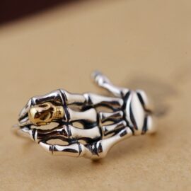Sterling Silver Skeleton Hand Earrings
