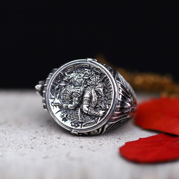 Horus & Anubis Hobo Nickel Ring