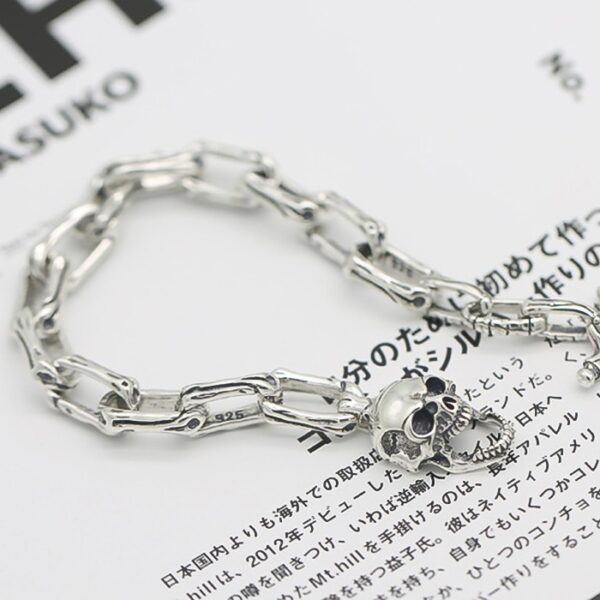 Sterling Silver Skull Chain Bracelet