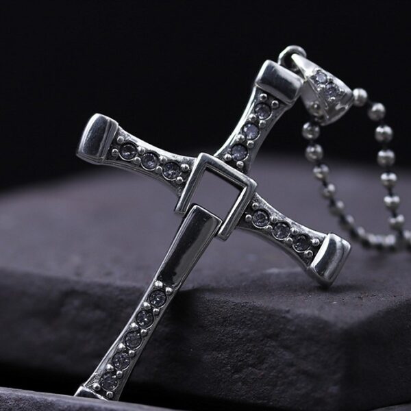 Sterling Silver Fast & Furious 8 Cross Necklace