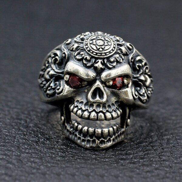 Mens Sterling Silver Orangutan Skull Ring