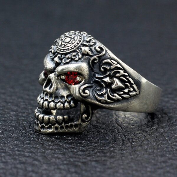 Mens Sterling Silver Orangutan Skull Ring