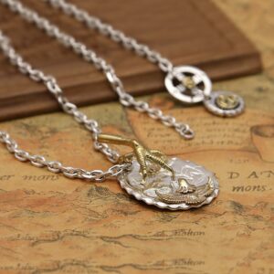 Sterling Silver Eagle & Claw Pendant Necklace
