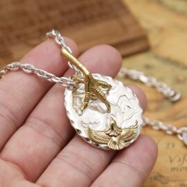 Sterling Silver Eagle & Claw Pendant Necklace