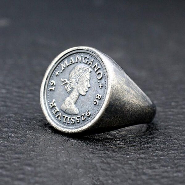 Sterling Silver Queen Elizabeth II Portrait Coin Ring