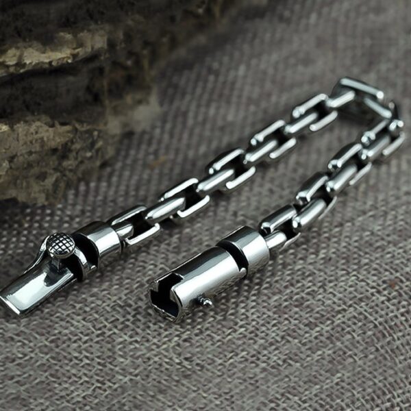 Sterling Silver Rectangle Link Chain Bracelet