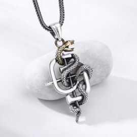 Silver Snake Gothic Pendant Necklace
