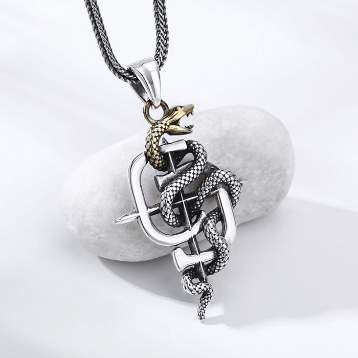 Buy AYESHA Snake Pendant Snail Chain-Link Statement Silver-Toned Layered  Necklace | Shoppers Stop