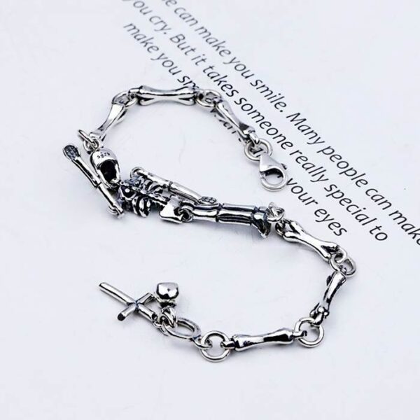 Skeleton Bones Cross Bracelet