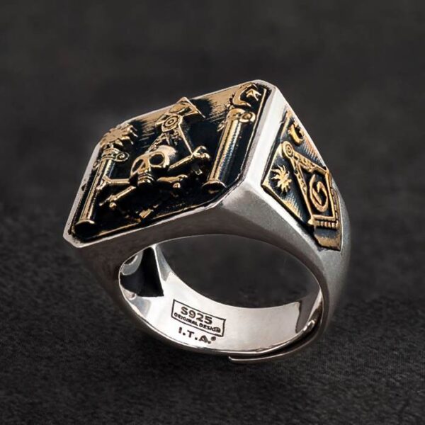 Masonic Skull & Crossbones Ring For Men