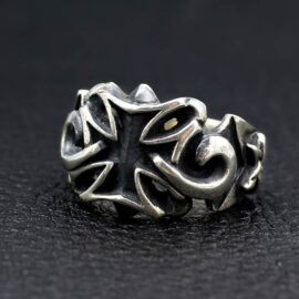 Sterling Silver Iron Cross Ring