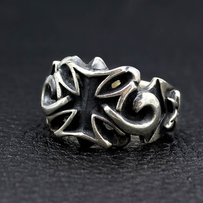 Mens Sterling Silver Iron Cross Ring - VVV Jewelry