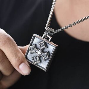 Sterling Silver Cross Amulet Pendant Necklace