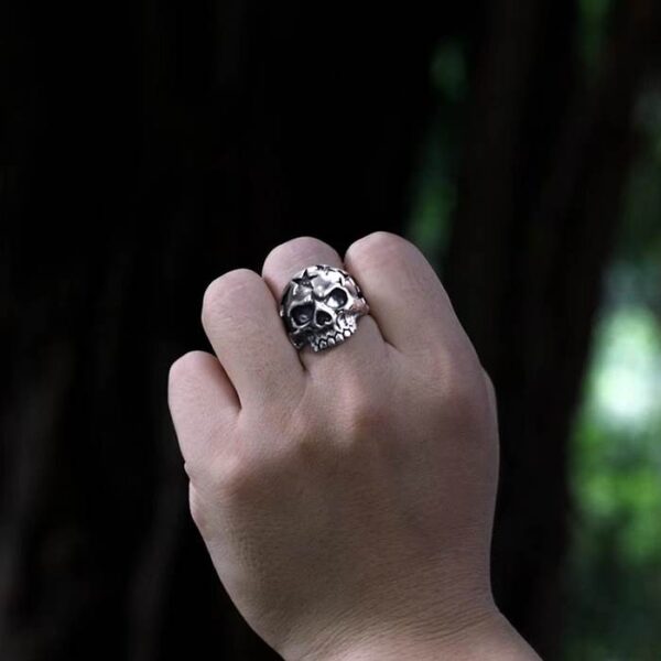 Sterling Silver Jawless Star Skull Ring