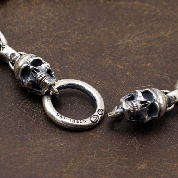 Maltese Cross Skull Chain Bracelet