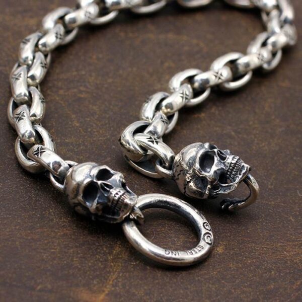 Maltese Cross Skull Chain Bracelet