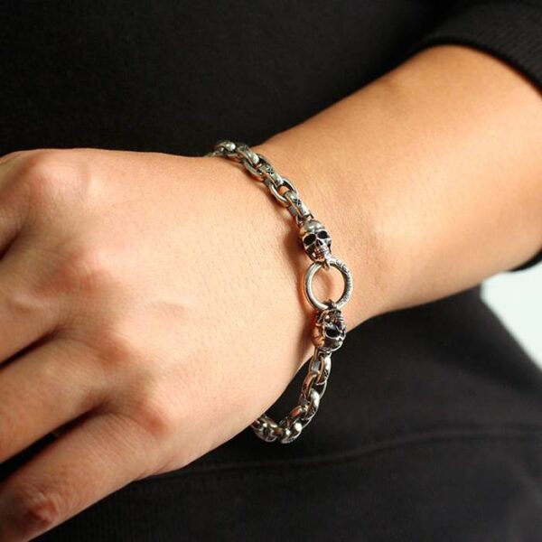 Maltese Cross Skull Chain Bracelet