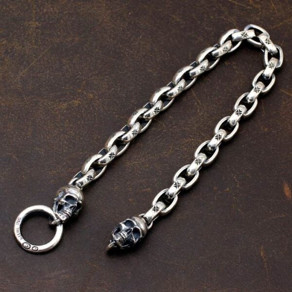 Maltese Cross Skull Chain Bracelet
