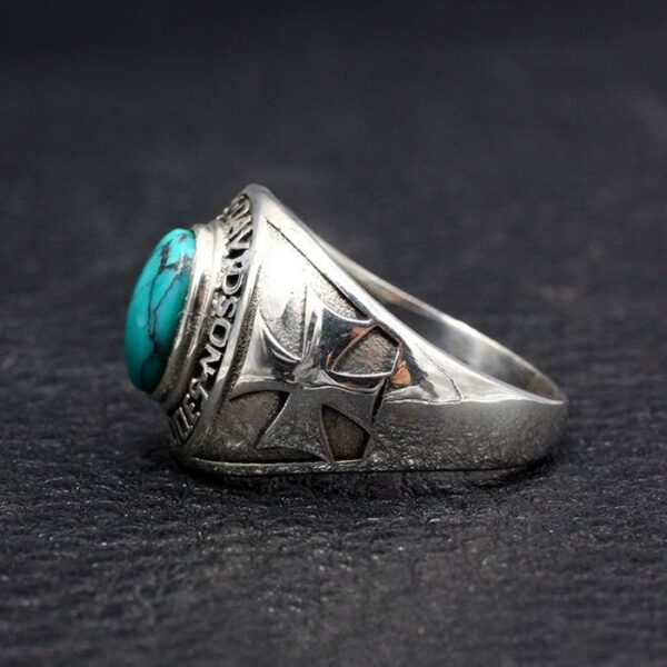 Mens Turquoise Harley Motor Biker Ring