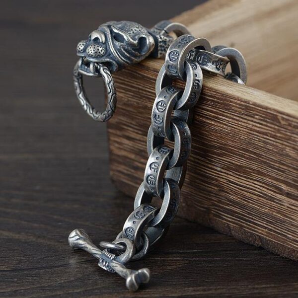 Bulldog With Chain Links Bracelet