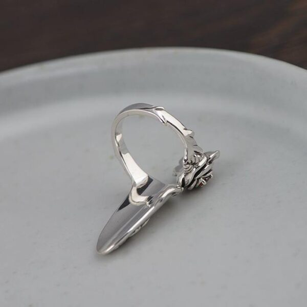 Cross Rose Opening Nail Cocktail Ring