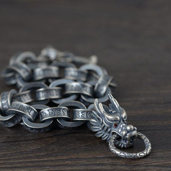 Dragon Head Oval Chain Links Bracelet