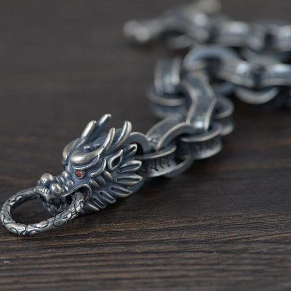 Dragon Head Oval Chain Links Bracelet