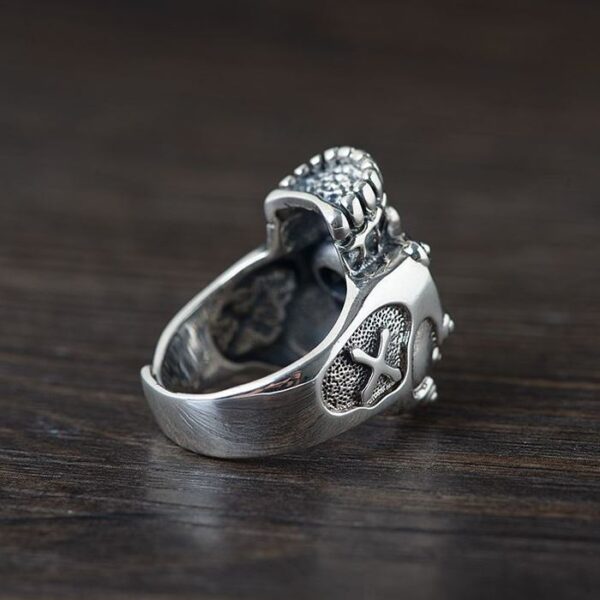 Lords Prayer Skull Ring with Cross