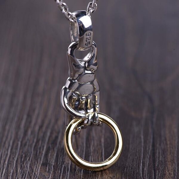 Sliver Skeleton Hand Pendant Necklace