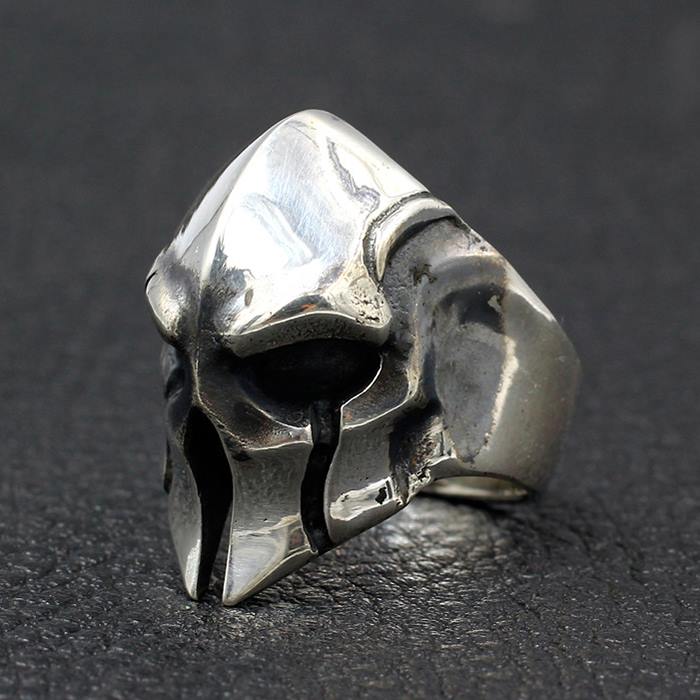 Silver Spartan Helmet Ring VVV Jewelry