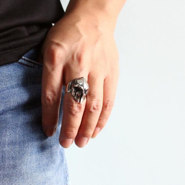 Spartan Warrior Mask Ring