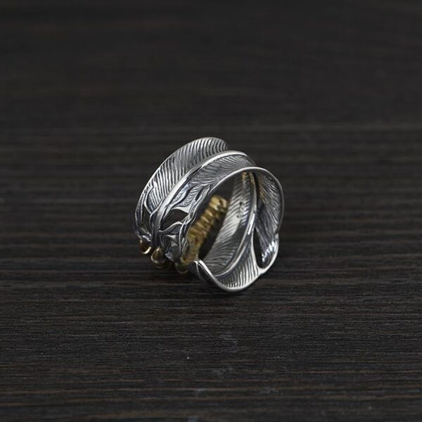 Sterling Silver Claw Feather Cuff Ring