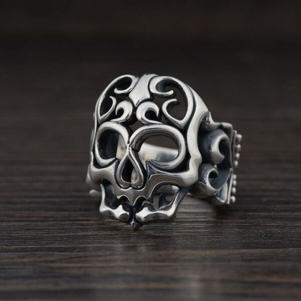 Sterling Silver Openwork Skull Ring