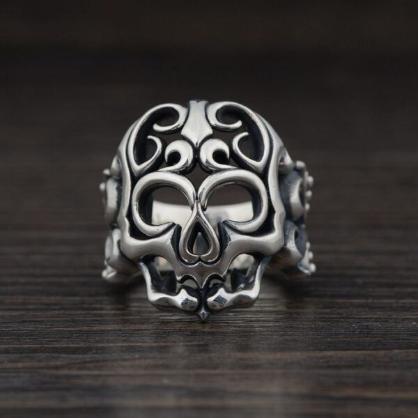 Sterling Silver Openwork Skull Ring