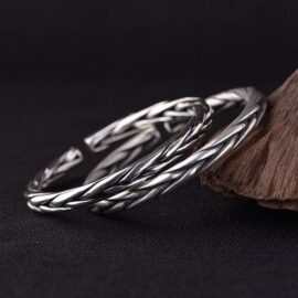 990 Fine Silver Woven Cuff Bracelet