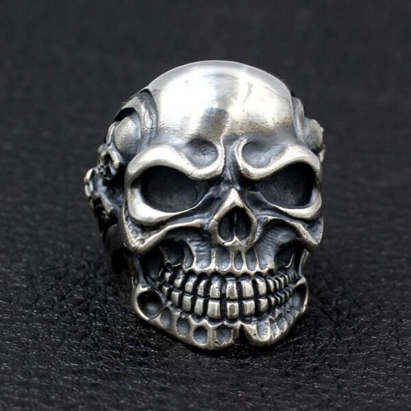 Heavy Skull Sterling Silver Death Biker Ring