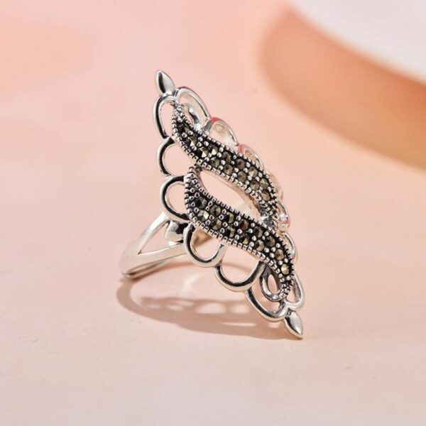 MARCASITE Pave Cluster Cocktail Ring