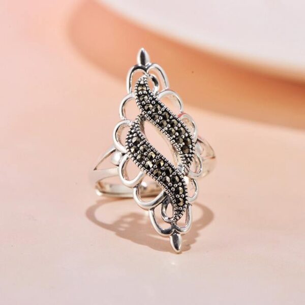 MARCASITE Pave Cluster Cocktail Ring