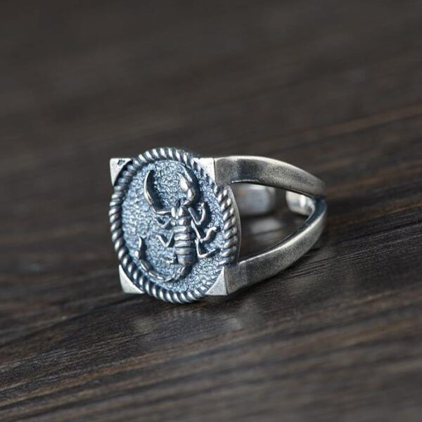 Mens Sterling Silver Scorpion Ring