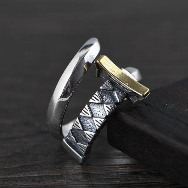 Mens Sterling Silver Sword Wrap Ring