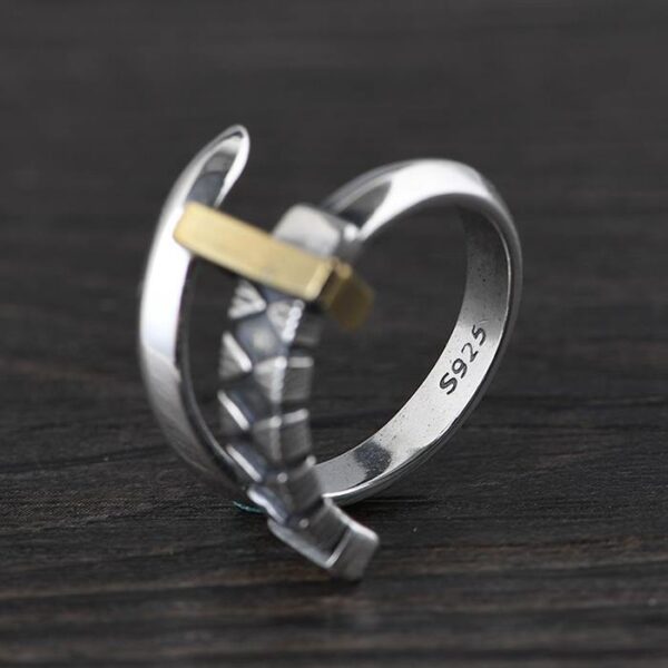 Mens Sterling Silver Sword Wrap Ring