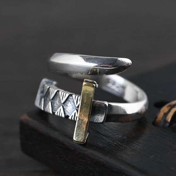 Mens Sterling Silver Sword Wrap Ring