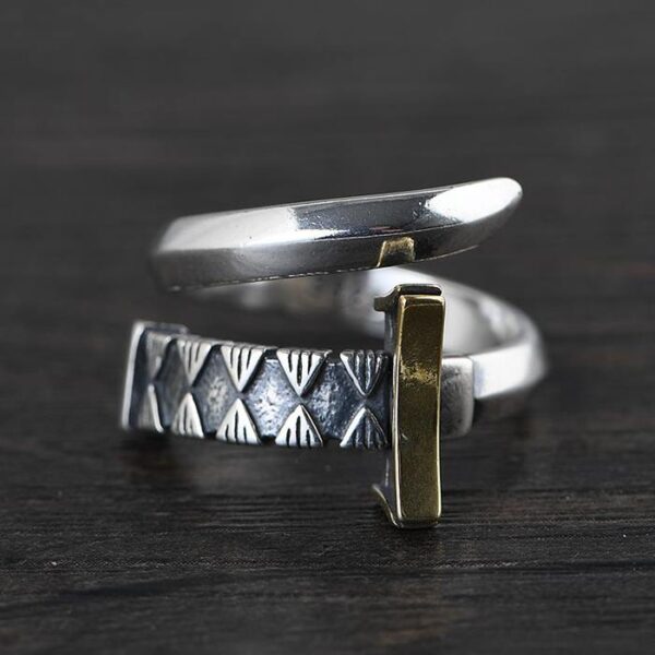 Mens Sterling Silver Sword Wrap Ring