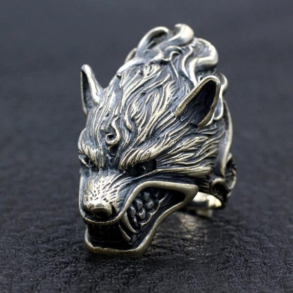 Wolf Head Ring